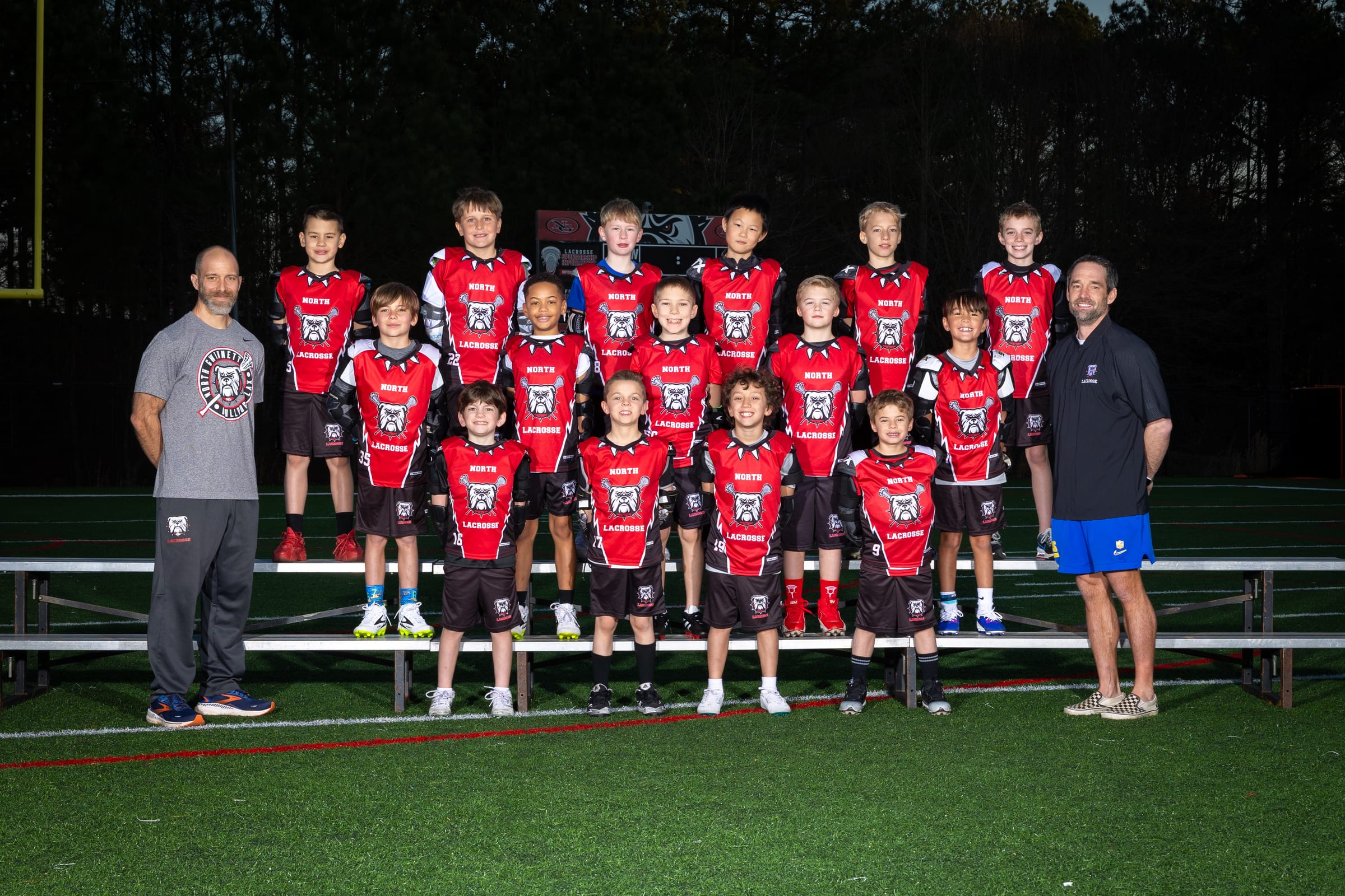 North Gwinnett Lacrosse youth team with coaches